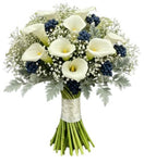 Calla Lily with Gypsophila and Blueberries Bouquet - Flowers Box London