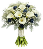 Calla Lily with Gypsophila and Blueberries Bouquet - Flowers Box London