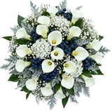 Calla Lily with Gypsophila and Blueberries Bouquet - Flowers Box London