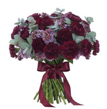 Carnations and Purple Lilac Bouquet - Flowers Box London