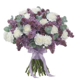 Carnations and Purple Lilac Bouquet - Flowers Box London