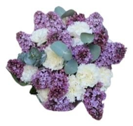 Carnations and Purple Lilac Bouquet - Flowers Box London