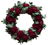 Carnations with Eucalyptus Wreath - Flowers Box London