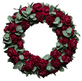 Carnations with Eucalyptus Wreath - Flowers Box London
