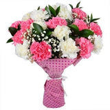Carnations with Gypsophila Bouquet - Flowers Box London