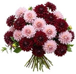 Charming Bouquet of Burgundy and Pink Dahlia
