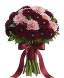 Charming Bouquet of Burgundy and Pink Dahlia - Flowers Box London