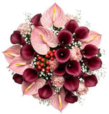 Charming Bouquet of Calla Lily with Anthurium and Spray Roses - Flowers Box London