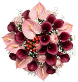 Charming Bouquet of Calla Lily with Anthurium and Spray Roses