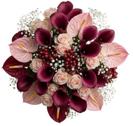 Charming Bouquet of Calla Lily with Anthurium and Spray Roses - Flowers Box London
