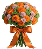 Charming Bouquet of Dahlia and Scabiosa with Sedum - Flowers Box London