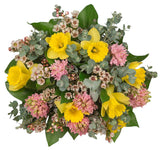 Charming Bouquet of Hyacinth and Daffodils with Wax Flowers - Flowers Box London