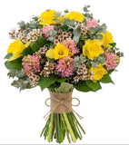 Charming Bouquet of Hyacinth and Daffodils with Wax Flowers - Flowers Box London