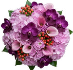 Charming Bouquet of Hydrangea and Calla Lily with Orchids - Flowers Box London