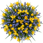 Charming Bouquet of Iris with Forget Me Not