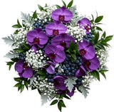 Charming Bouquet of Phalaenopsis Orchids with Gypsophila and Berries - Flowers Box London