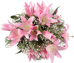 Charming Bouquet of Pink Lily with Gypsophila