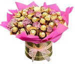 Charming Box of Chocolates with Carnations - Flowers Box London