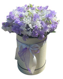 Charming Box of White and Lavender Sweet Pea - Flowers Box London