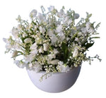 Charming Ceramic Bowl of Lily of Valley and Sweet Pea
