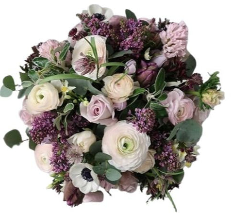 Charming Fragrant Pink and Purple Bouquet - Flowers Box London