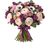 Charming Fragrant Pink and Purple Bouquet - Flowers Box London
