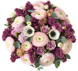 Charming Fragrant Pink and Purple Bouquet - Flowers Box London