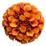 Charming Orange Bouquet of Calla Lily and Roses Bouquet - Flowers Box London
