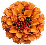 Charming Orange Bouquet of Calla Lily and Roses Bouquet