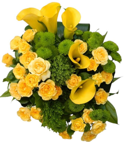 Charming Yellow and Green Bouquet - Flowers Box London