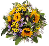 Charming Yellow and Purple Bouquet - Flowers Box London