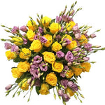 Charming Yellow Roses with Lisianthus Bouquet - Flowers Box London