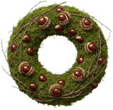 Chestnut and Twigs Moss Door Wreath - Flowers Box London