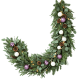 Chic Winter Garland in White & Violet Tones - Flowers Box London