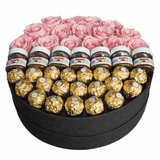 Chocolate Roses with Nutella or Jams Hat Box - Flowers Box London