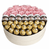 Chocolate Roses with Nutella or Jams Hat Box - Flowers Box London
