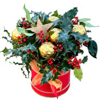 Christmas Holly Box with Baubles - Flowers Box London