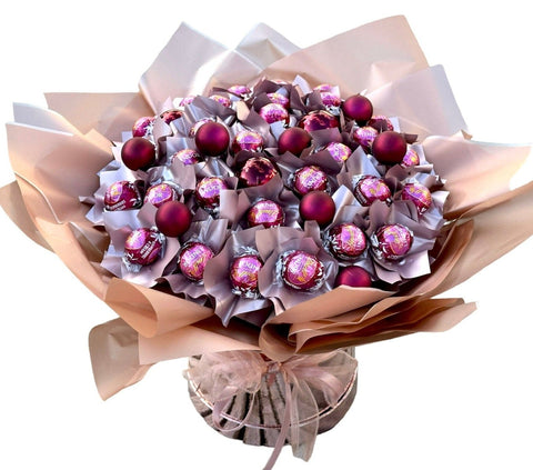 Christmas Rose Gold Chocolate Box with Baubles - Flowers Box London