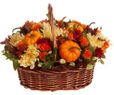 Chrysanthemum and Pumpkin Basket - Flowers Box London