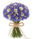 Chrysanthemum Daises and Cornflowers Bouquet - Flowers Box London