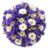 Chrysanthemum Daises and Cornflowers Bouquet - Flowers Box London