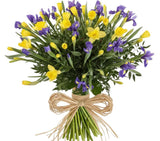 Classic Bouquet of Daffodils and Iris with Greenery - Flowers Box London