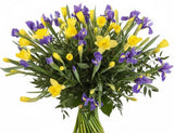 Classic Bouquet of Daffodils and Iris with Greenery - Flowers Box London