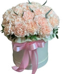 Classic Carnations Box with Greenery - Flowers Box London