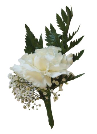 Classic Carnations Buttonhole with Gypsophila