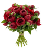 Classic Deep Red Peony Bouquet - Flowers Box London