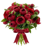 Classic Deep Red Peony Bouquet - Flowers Box London
