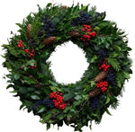 Classic Green Autumn Wreath with Ilex - Flowers Box London
