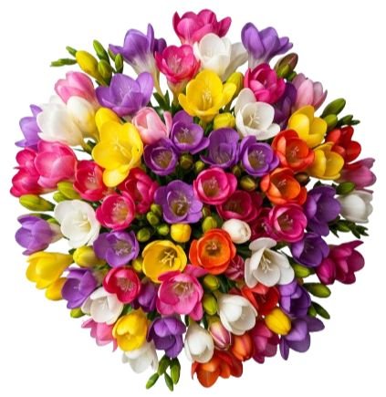 Classic Multicolored Freesias Bouquet - Flowers Box London