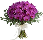 Classic Phalaenopsis Orchids Bouquet with Greenery - Flowers Box London